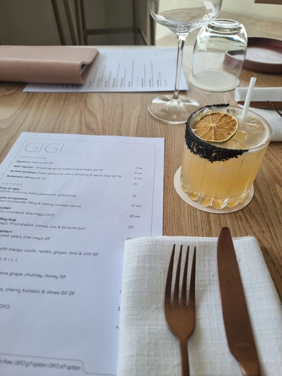 Menu, GiGi Bar Restaurant