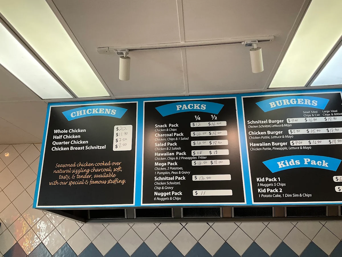 Menu, Tasty and Tender Charcoal Chicken