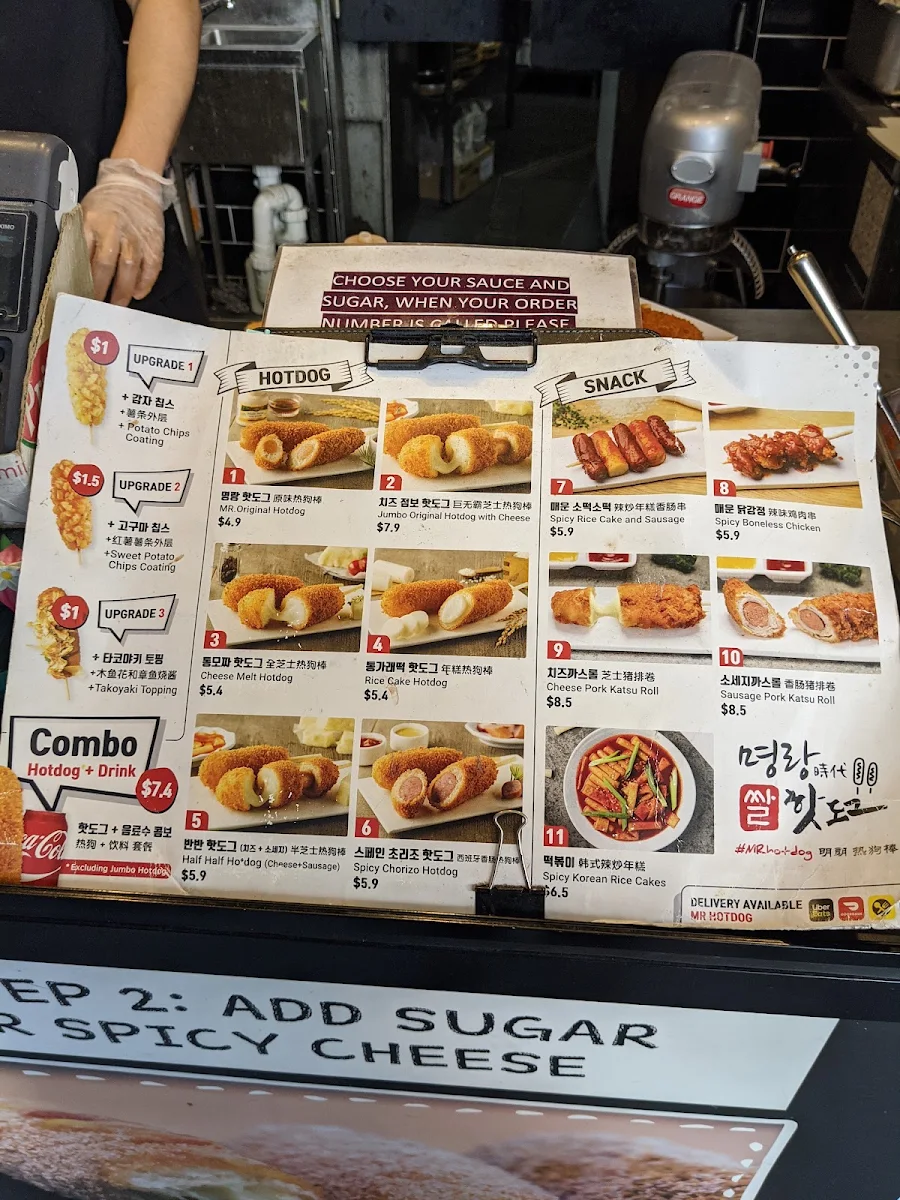 Menu, MR Hot Dog Haymarket