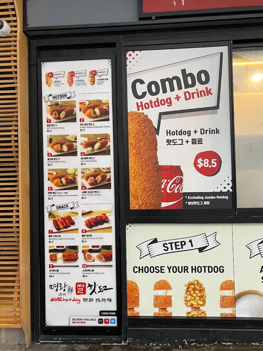Menu, MR Hot Dog Haymarket