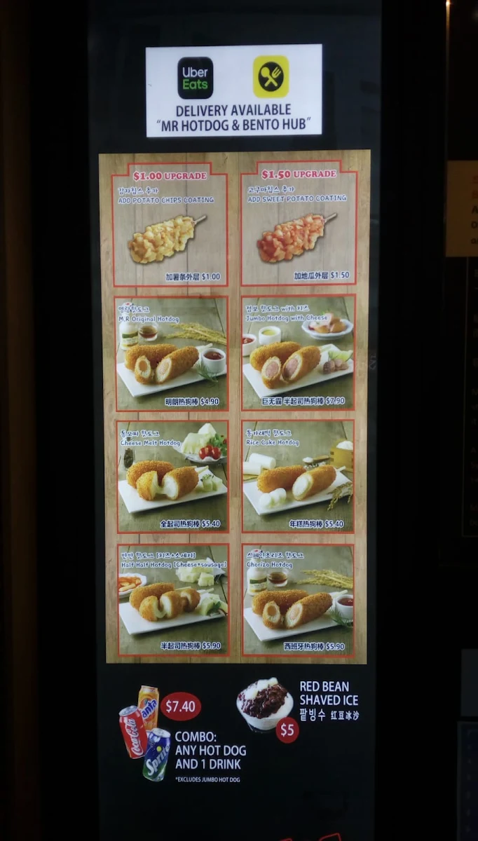 Menu, MR Hot Dog Haymarket