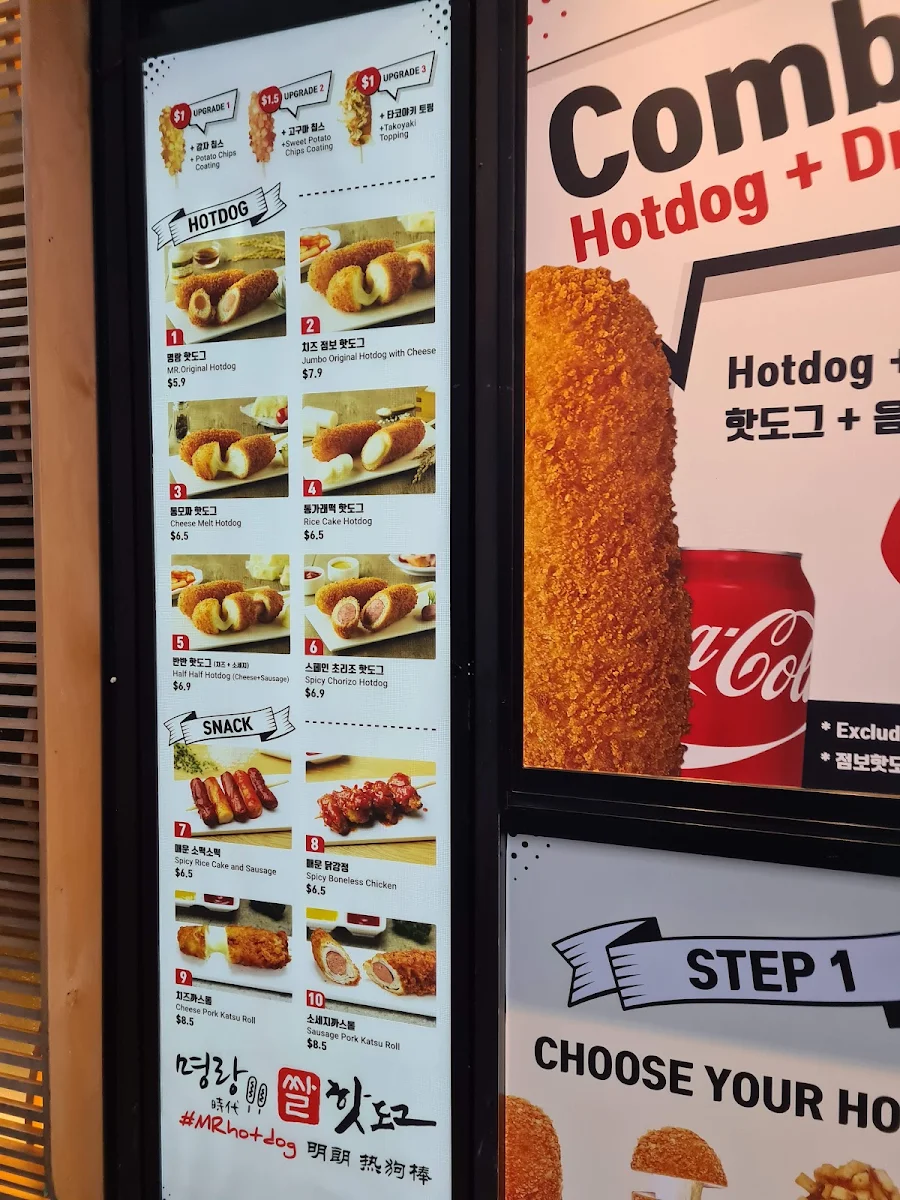 Menu, MR Hot Dog Haymarket