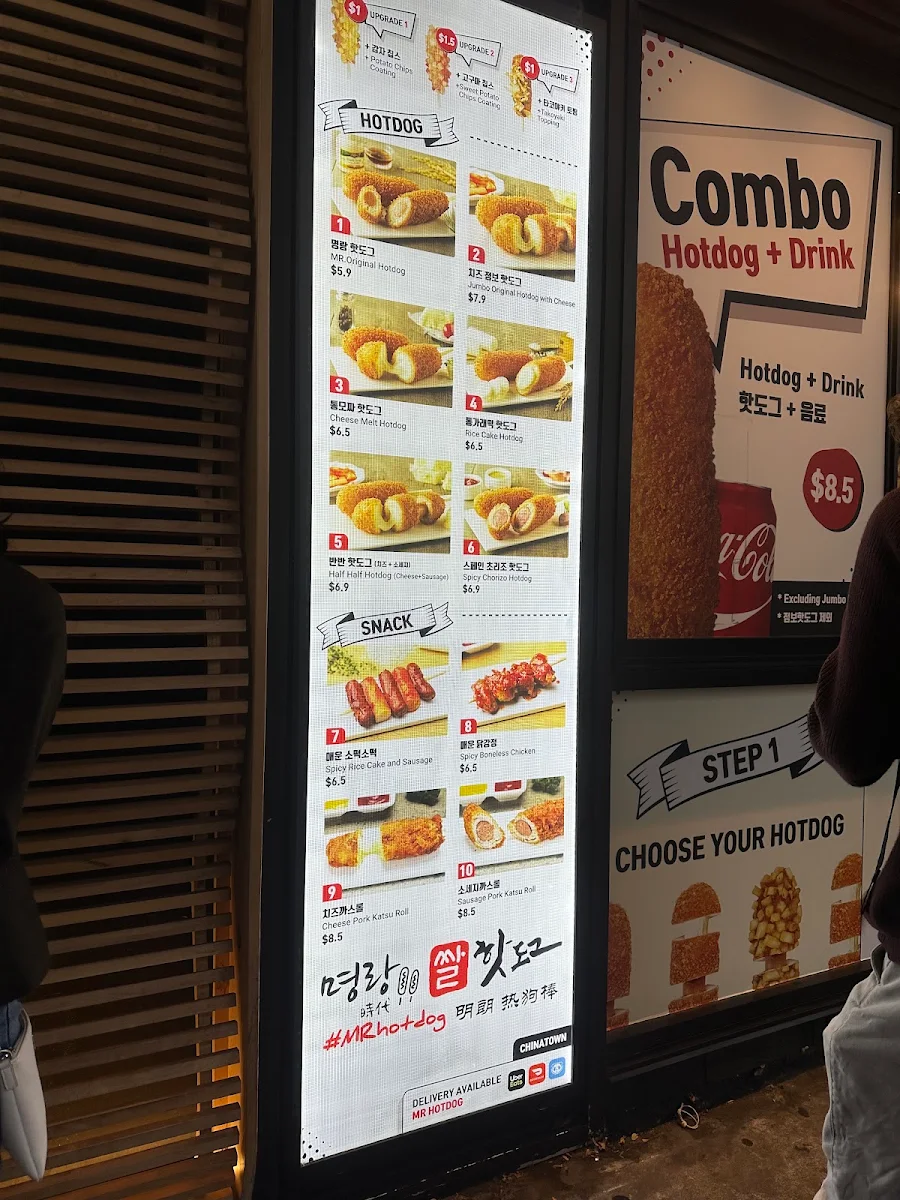 Menu, MR Hot Dog Haymarket
