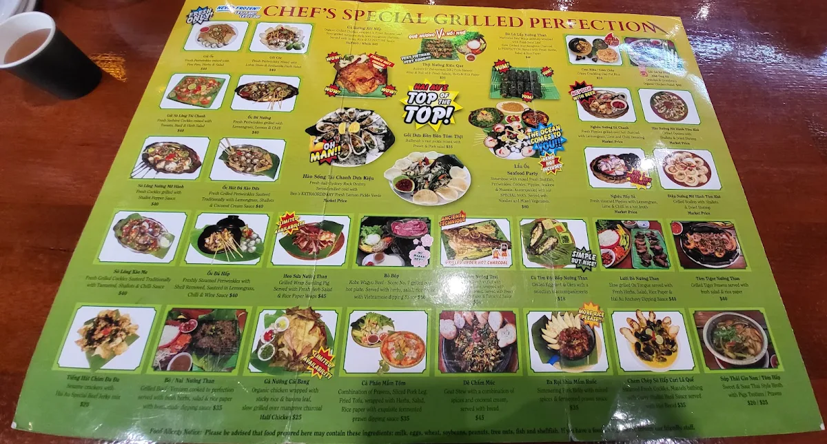 Menu, Hai Au Lang Nuong