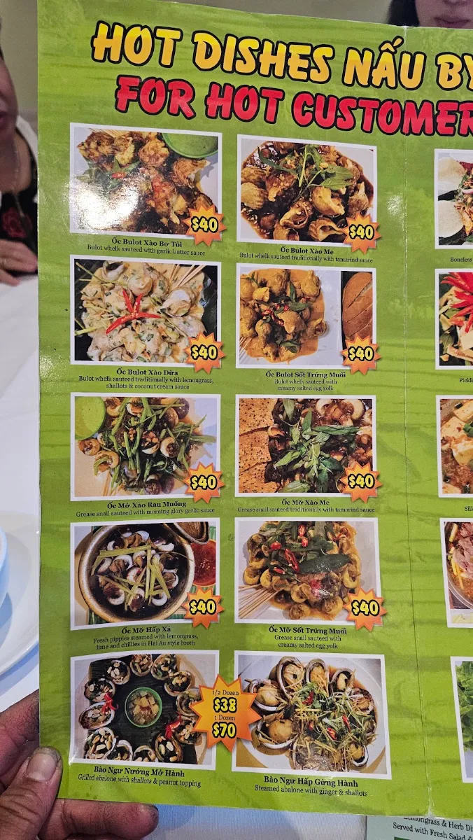 Menu, Hai Au Lang Nuong