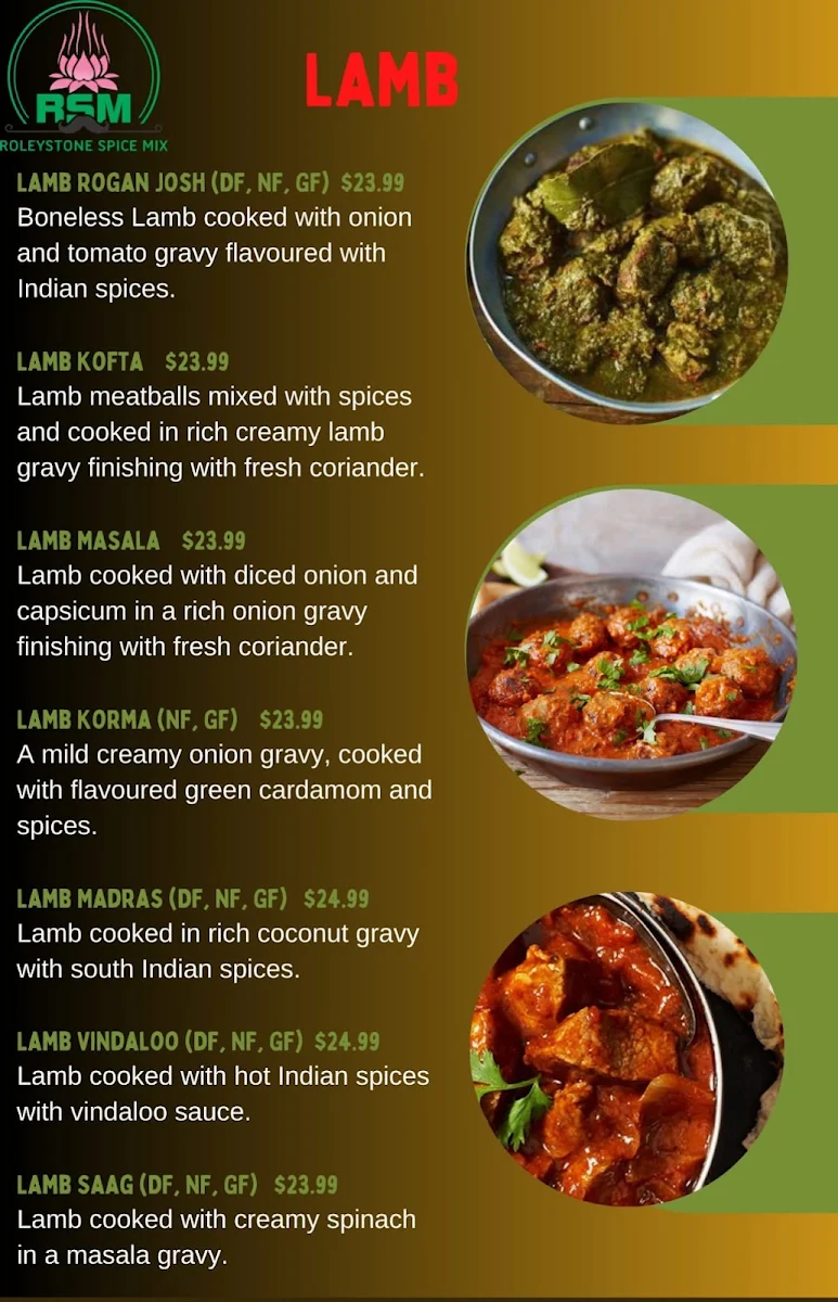 Menu, Roleystone Spice Mix