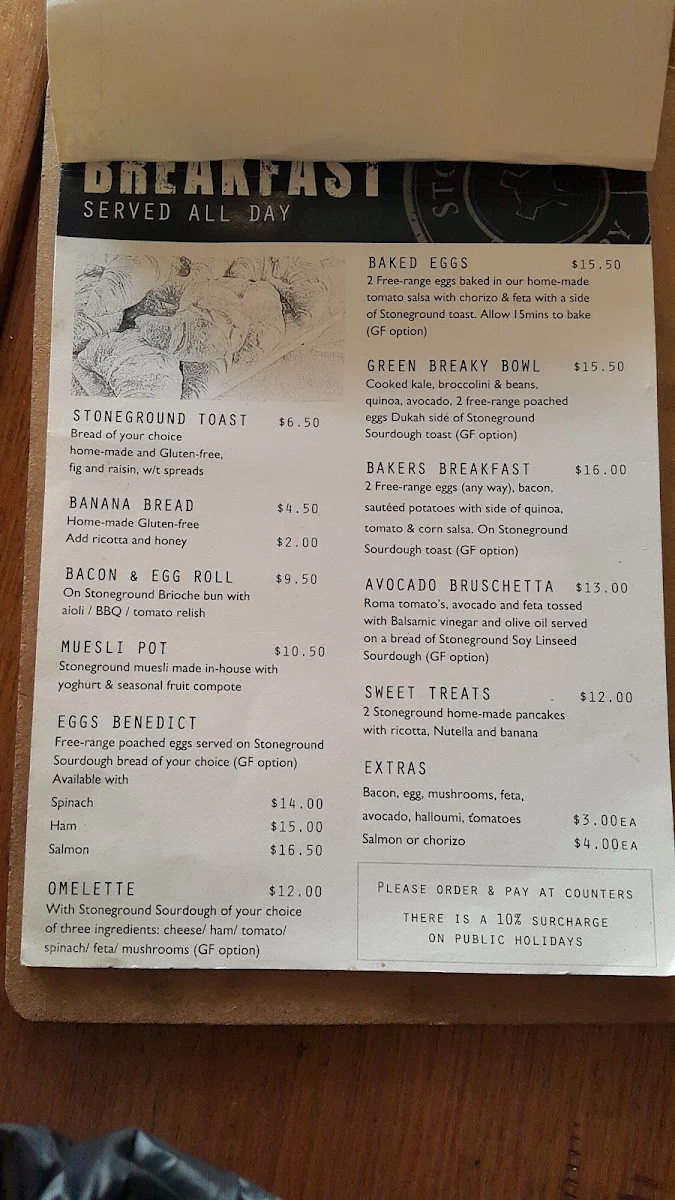 Menu, Annandale Bakehouse