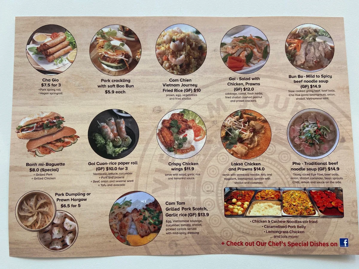 Menu, Vietnam Journey Park Beach Plaza & Bubbletea