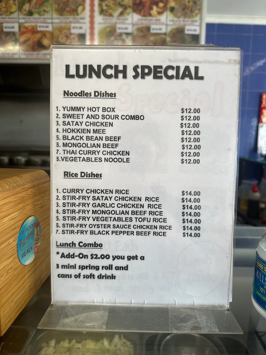 Menu, Yummy Noodle House