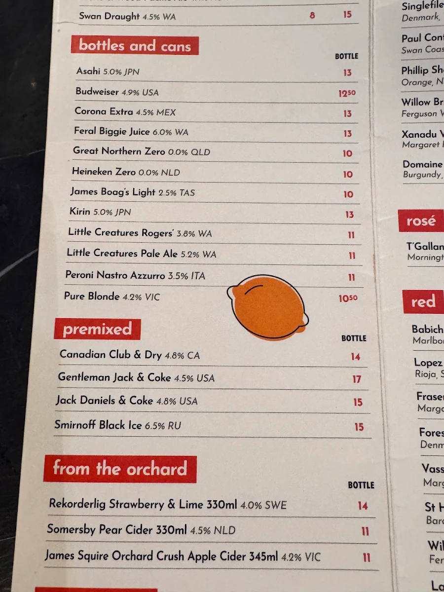 Menu, The Merrywell