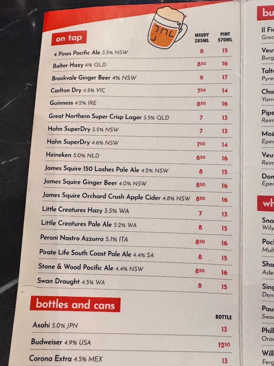 Menu, The Merrywell