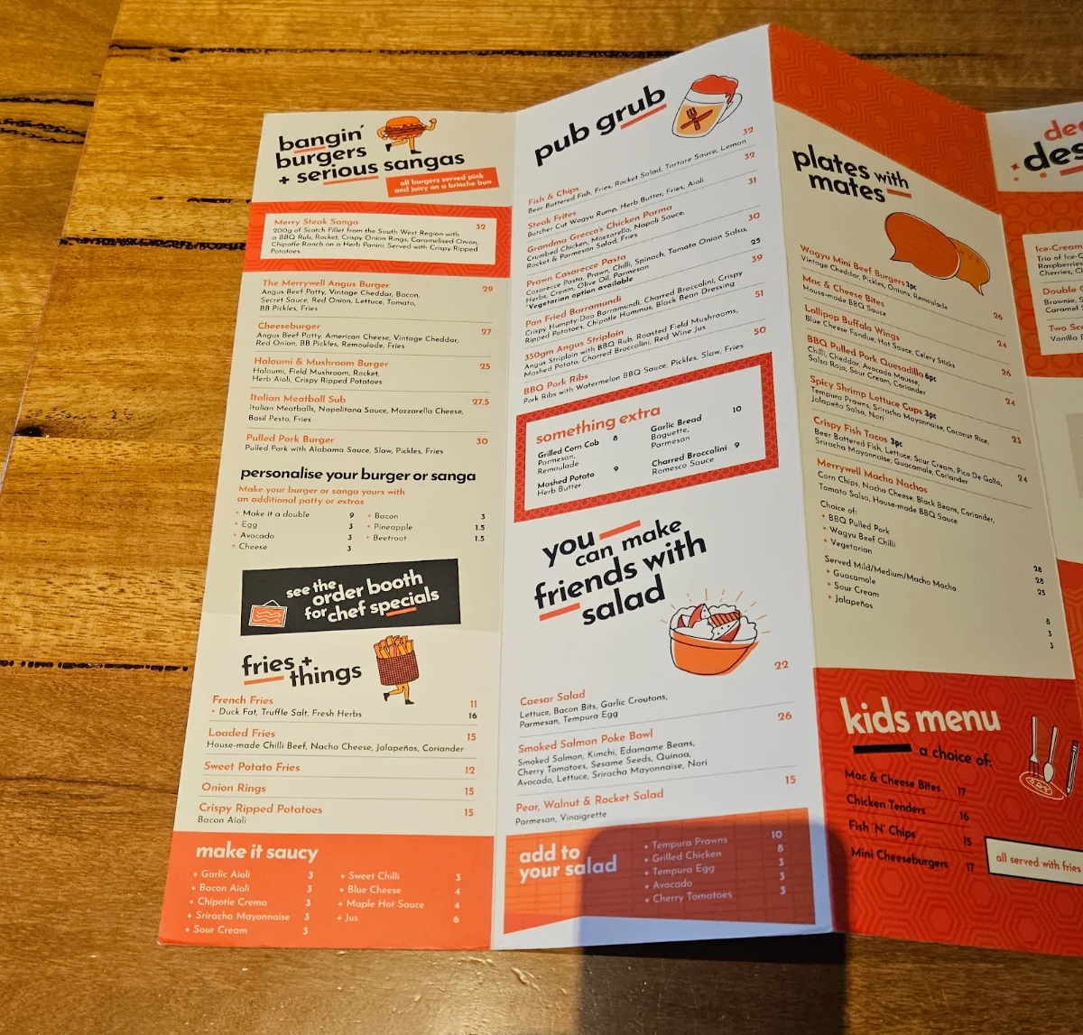 Menu, The Merrywell