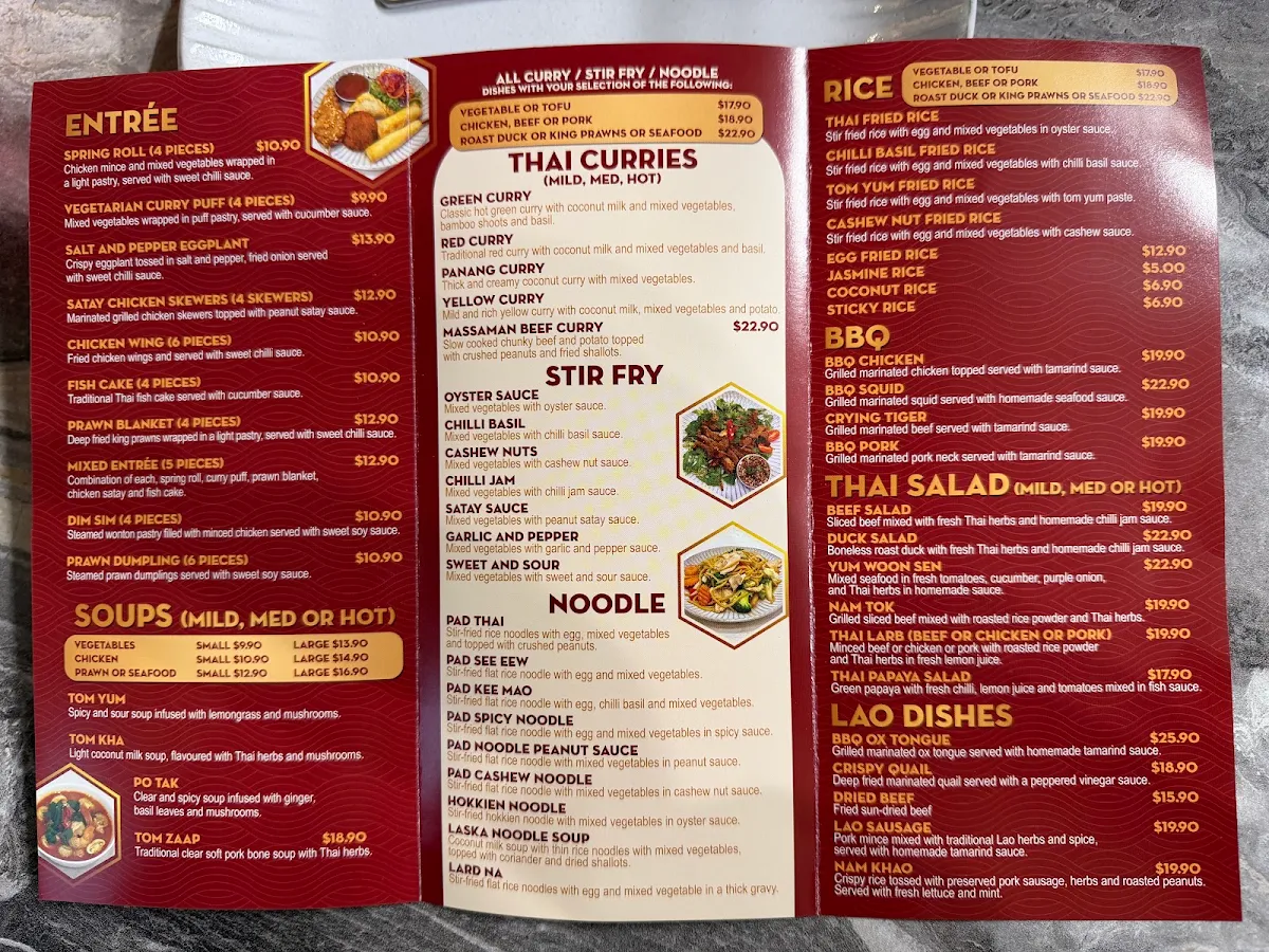 Menu, Thaini Corner