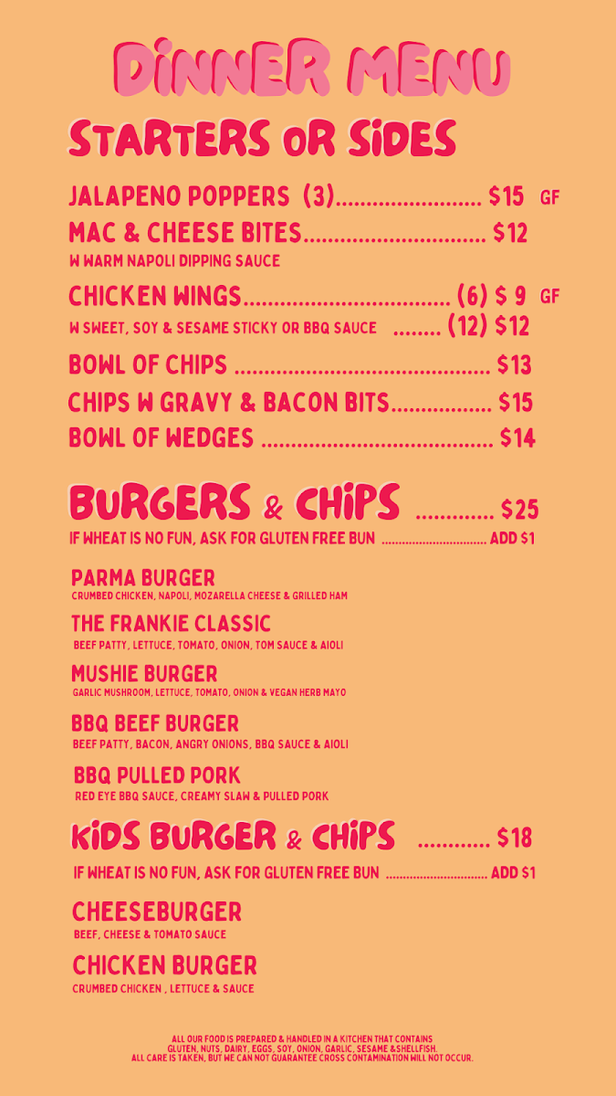 Menu, Frankie Mt Hotham