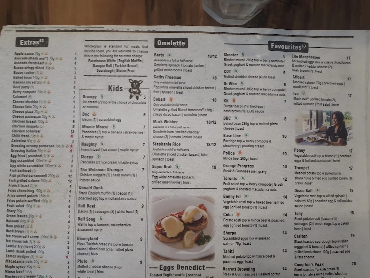 Menu, Cafe 63 Sunshine Plaza