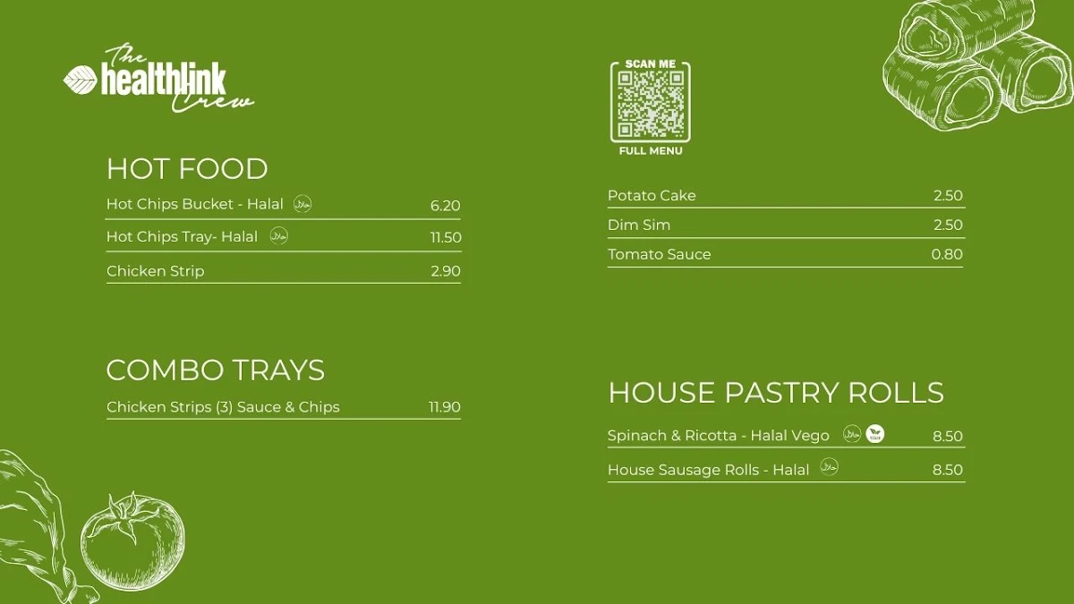 Menu, The Healthlink Crew