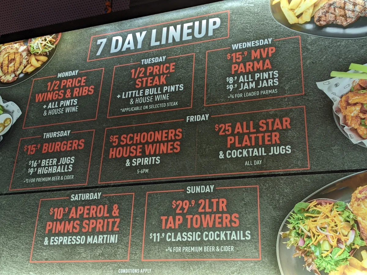 Menu, The Sporting Globe Bar & Grill Chermside