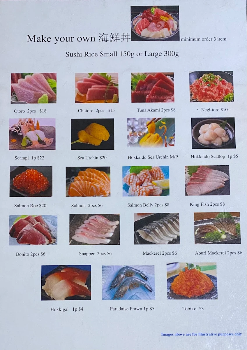 Menu, Sushi-mori