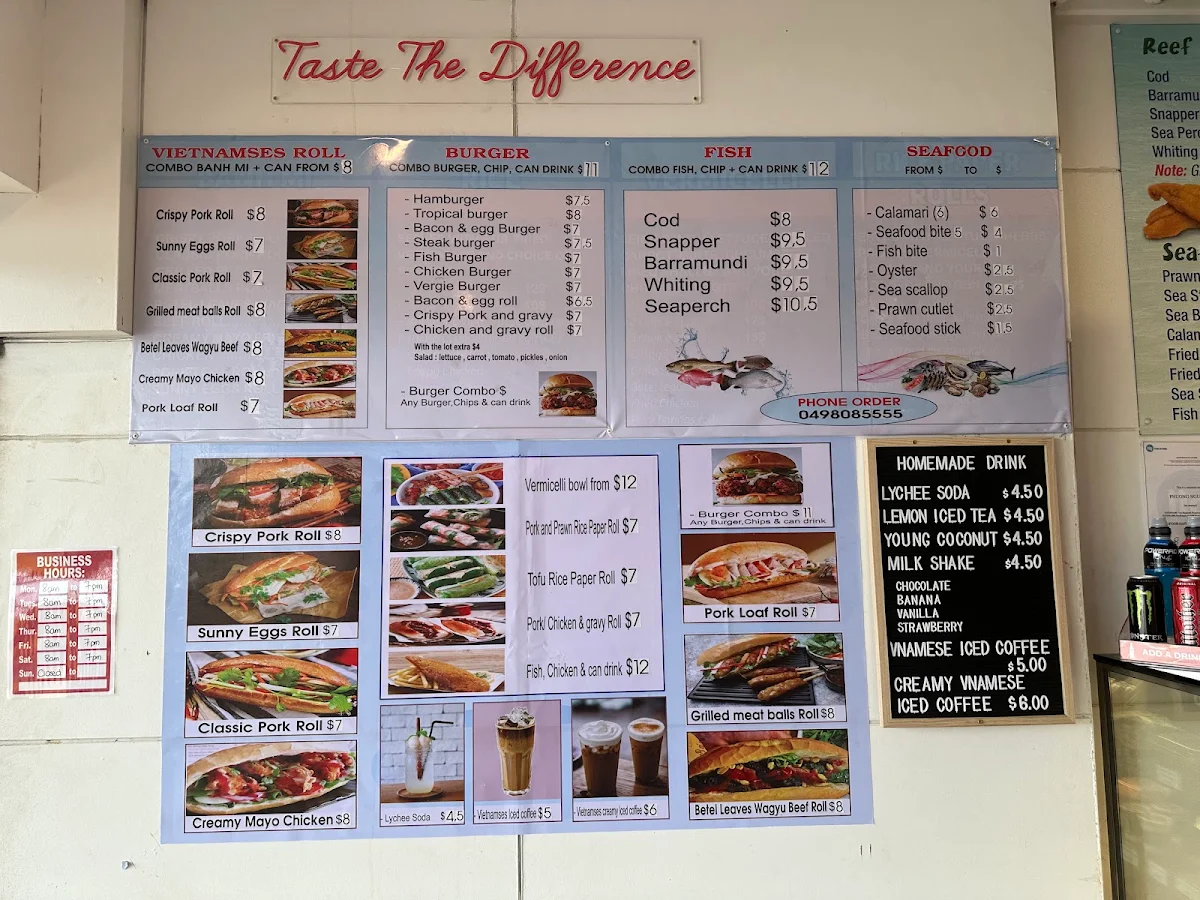 Menu, Darra Snack Bar
