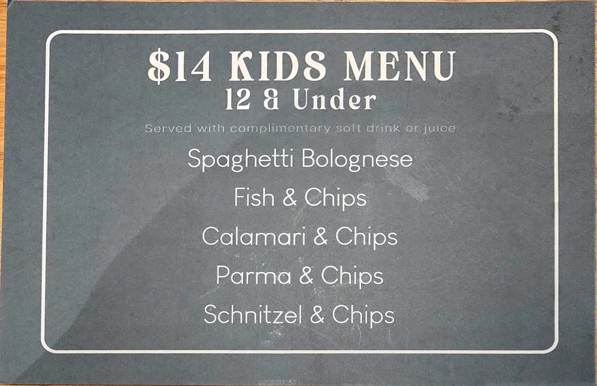 Menu, Cardinia Park Hotel