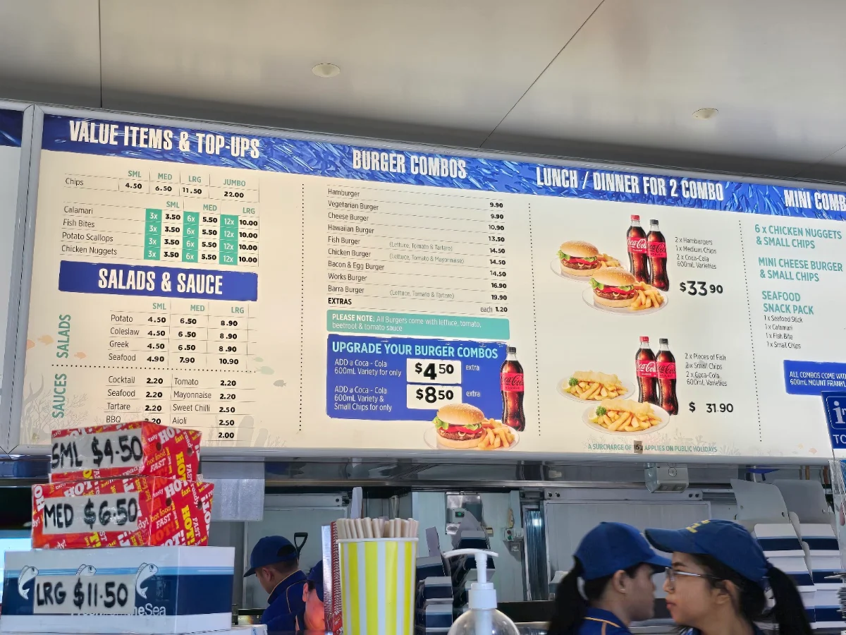 Menu, Charis Seafoods