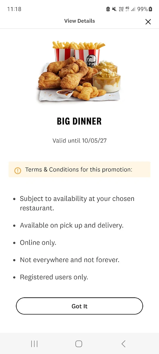 Menu, KFC Glen Waverley Central