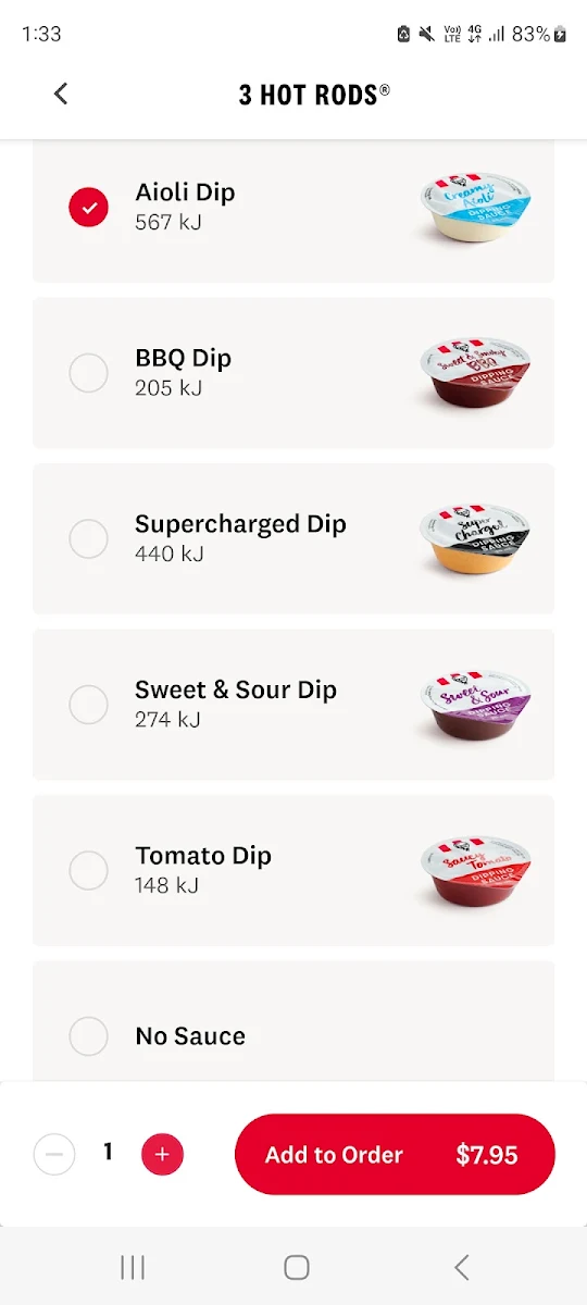 Menu, KFC Glen Waverley Central