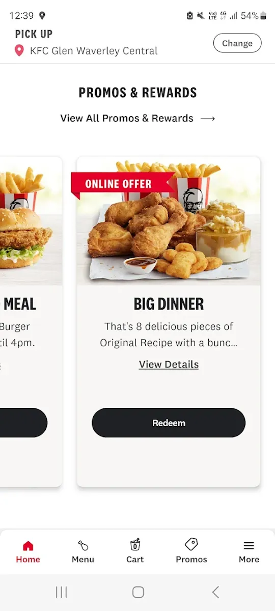 Menu, KFC Glen Waverley Central