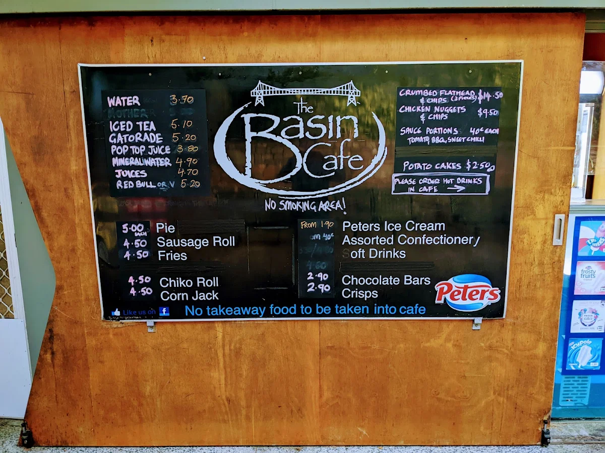 Menu, Basin Cafe
