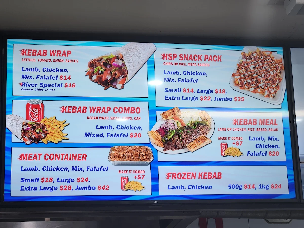 Menu, Kebab & Acai Kingz Flinders St