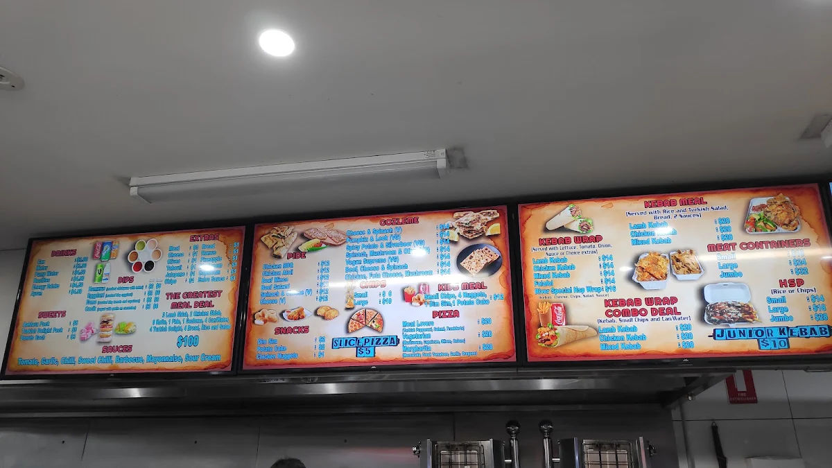 Menu, Kebab & Acai Kingz Flinders St