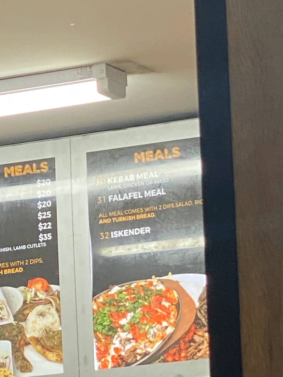 Menu, Kebab & Acai Kingz Flinders St