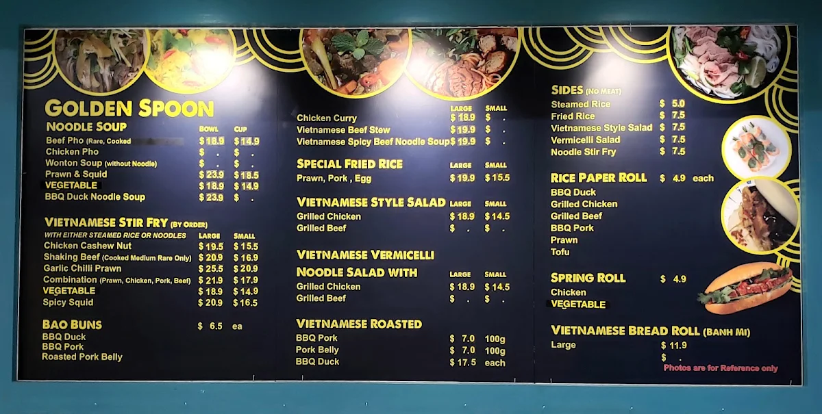 Menu, Vietnam Golden Spoon