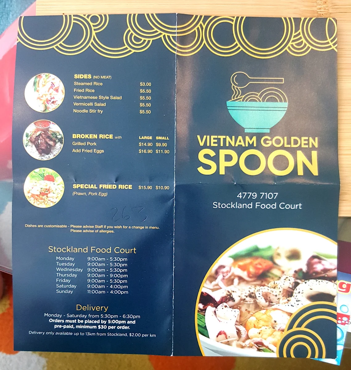Menu, Vietnam Golden Spoon