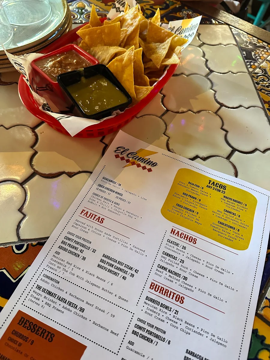 Menu, El Camino Cantina The Rocks, Sydney