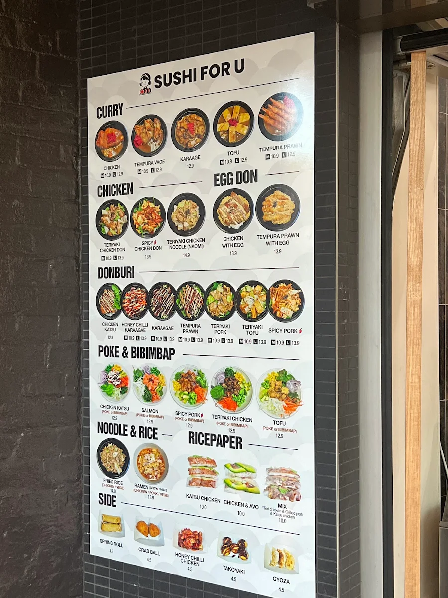 Menu, Sushi for U