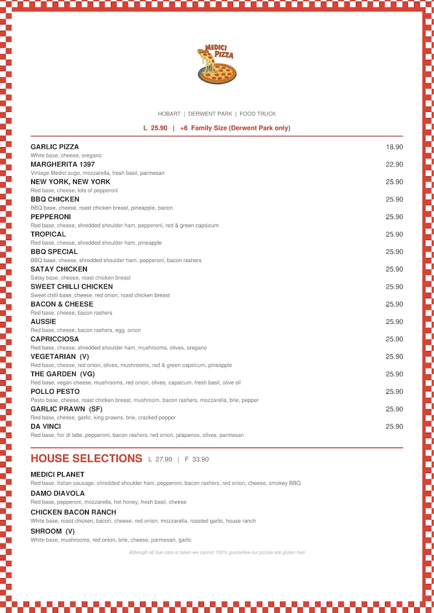 Menu, Medici