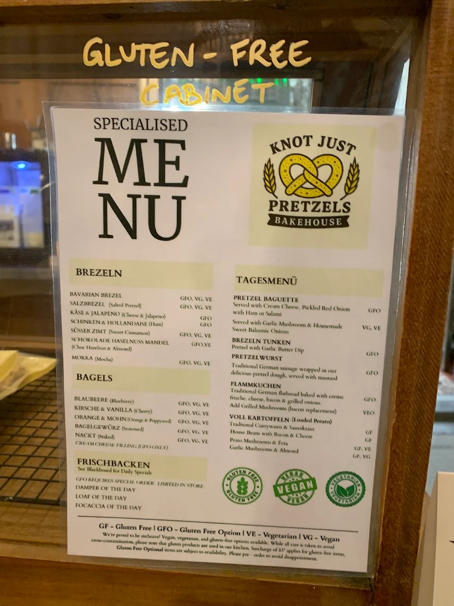Menu, Knot Just Pretzels