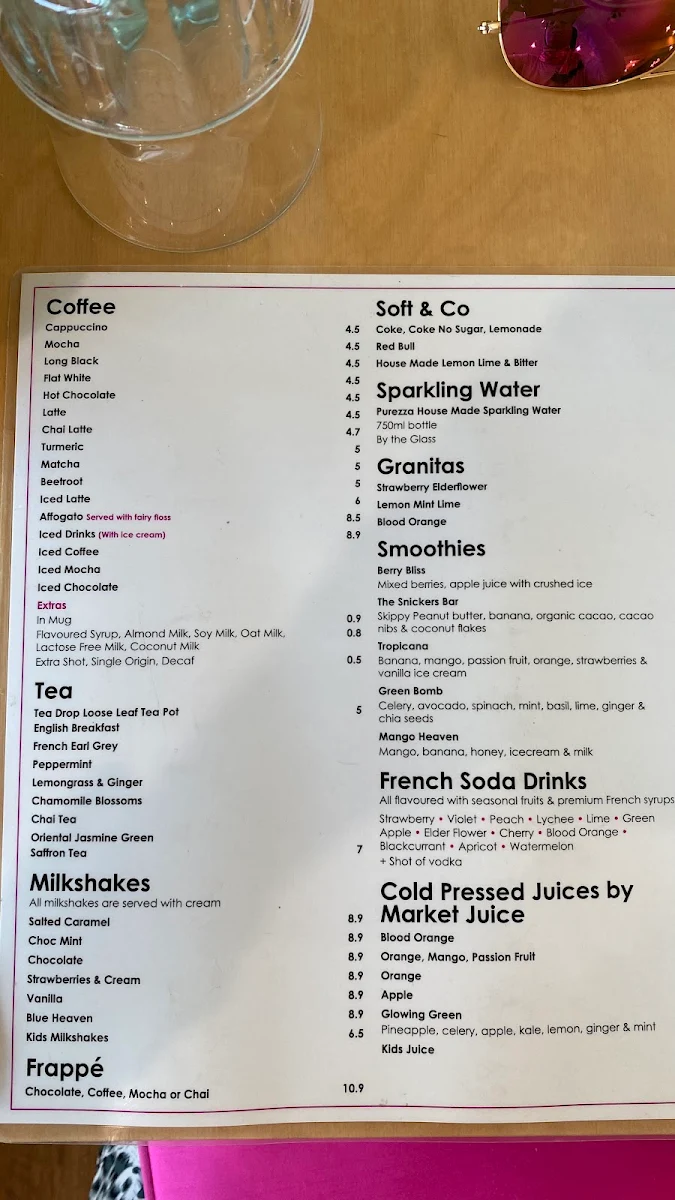 Menu, Miss Pryor