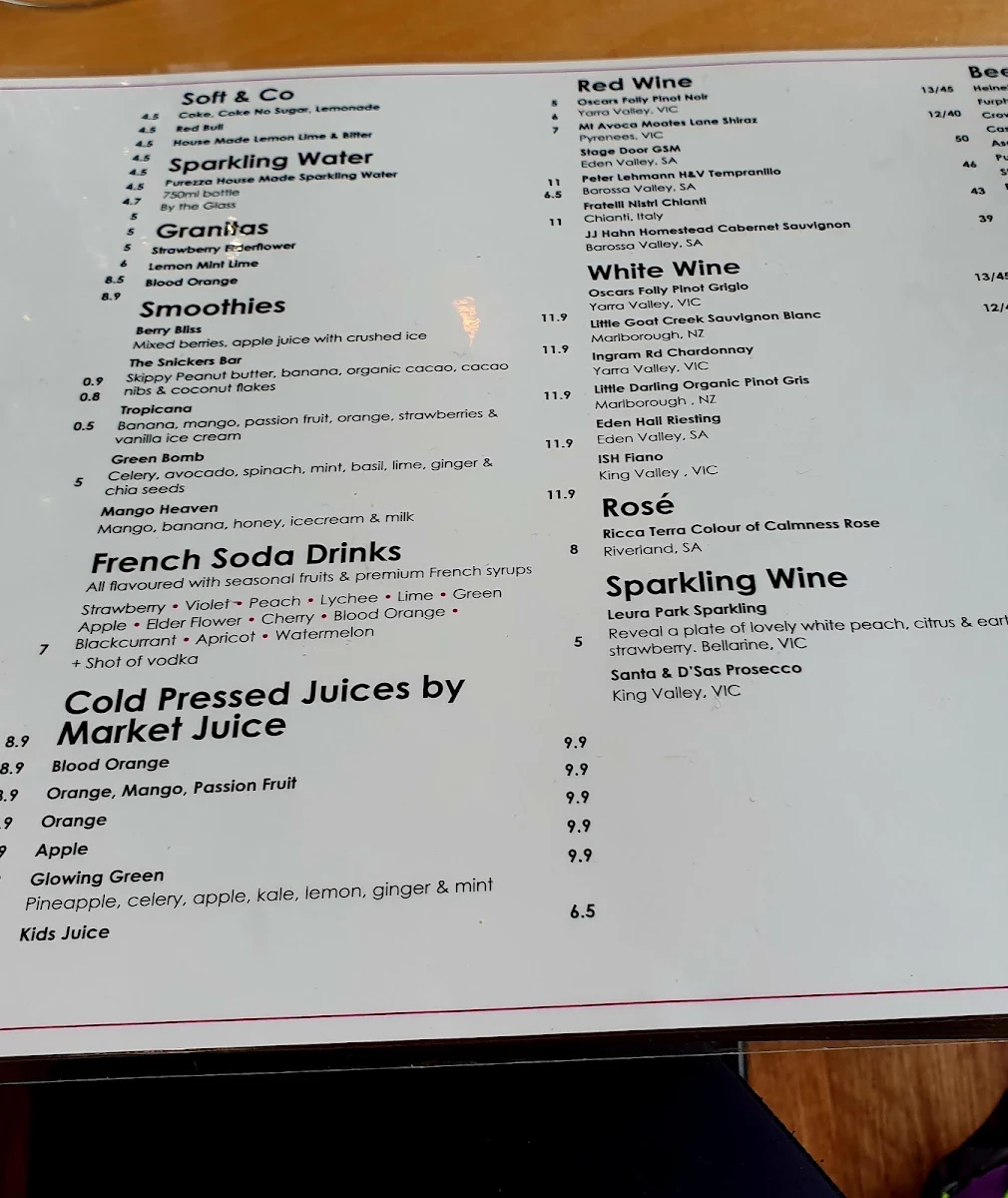 Menu, Miss Pryor