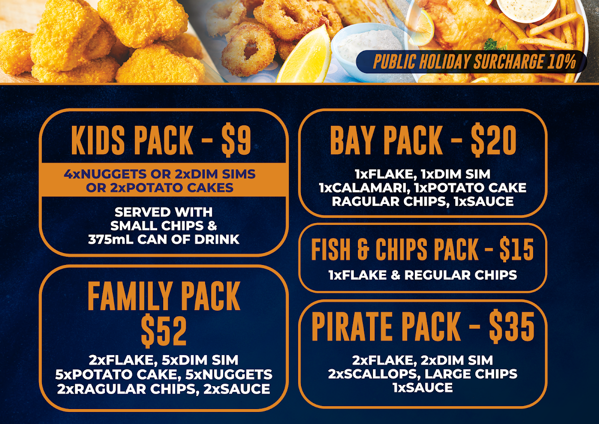 Menu, Frying Nemo Fish & Chips