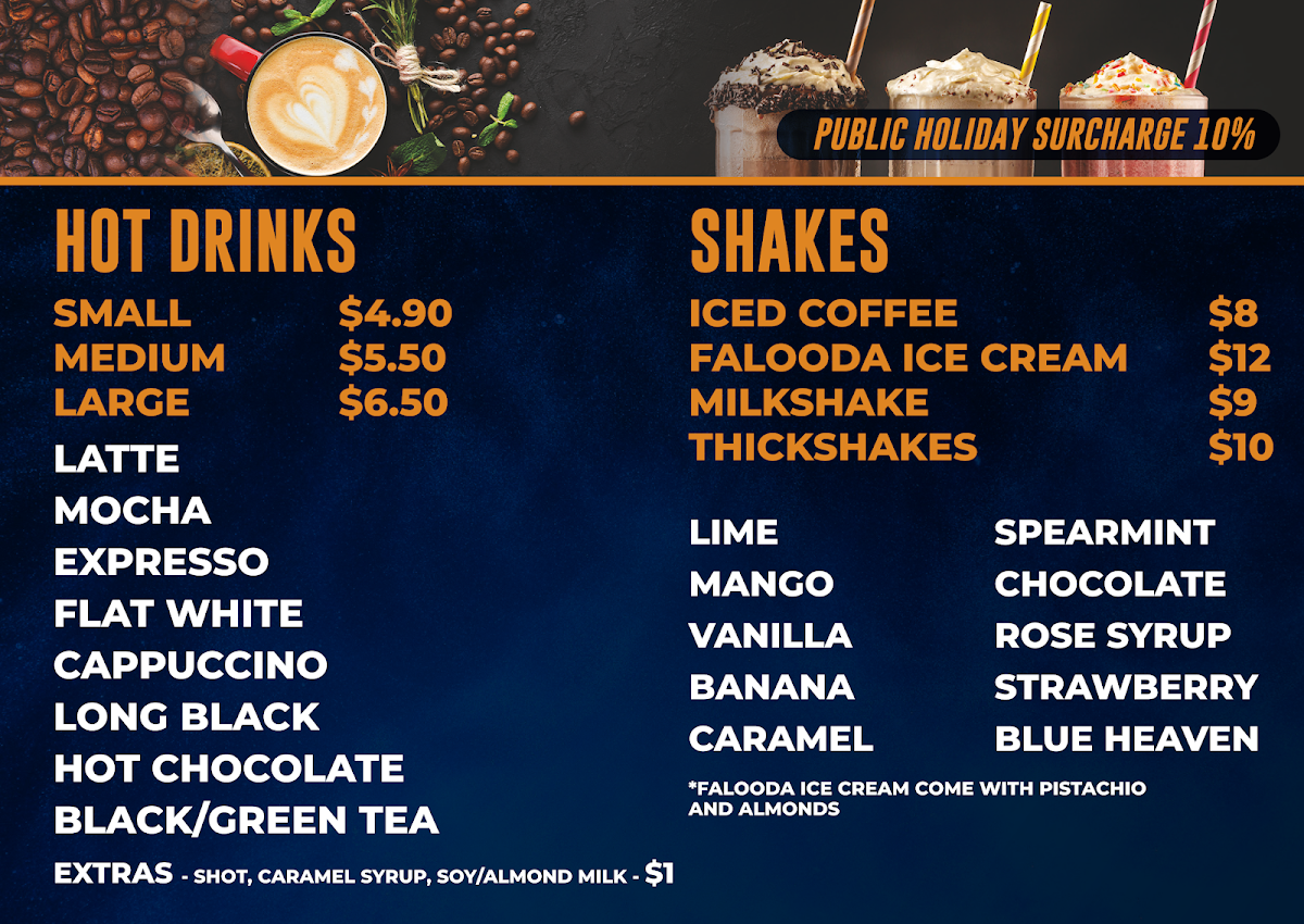 Menu, Frying Nemo Fish & Chips