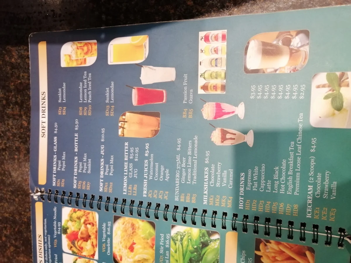 Menu, Han's Cafe