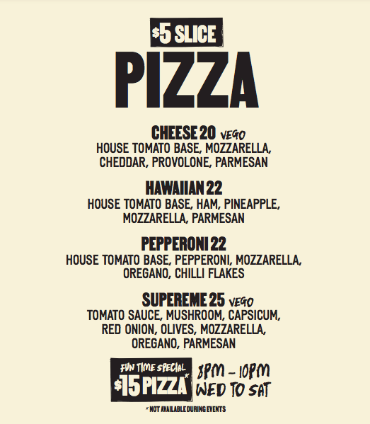 Menu, Fun Time Pony