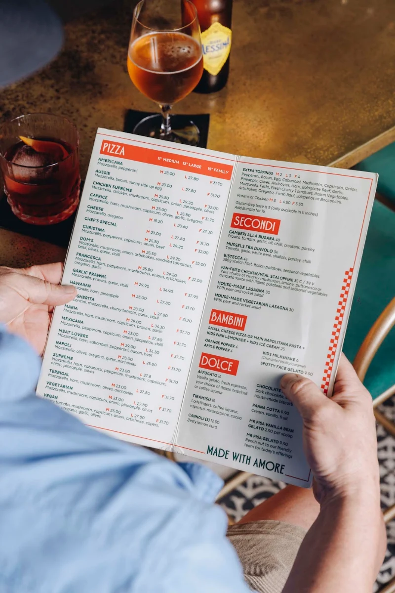 Menu, Hungry Wolf's Terrigal