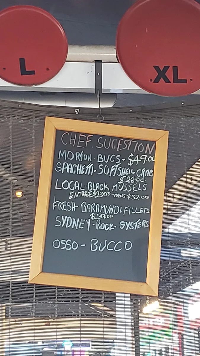 Menu, Hungry Wolf's Terrigal