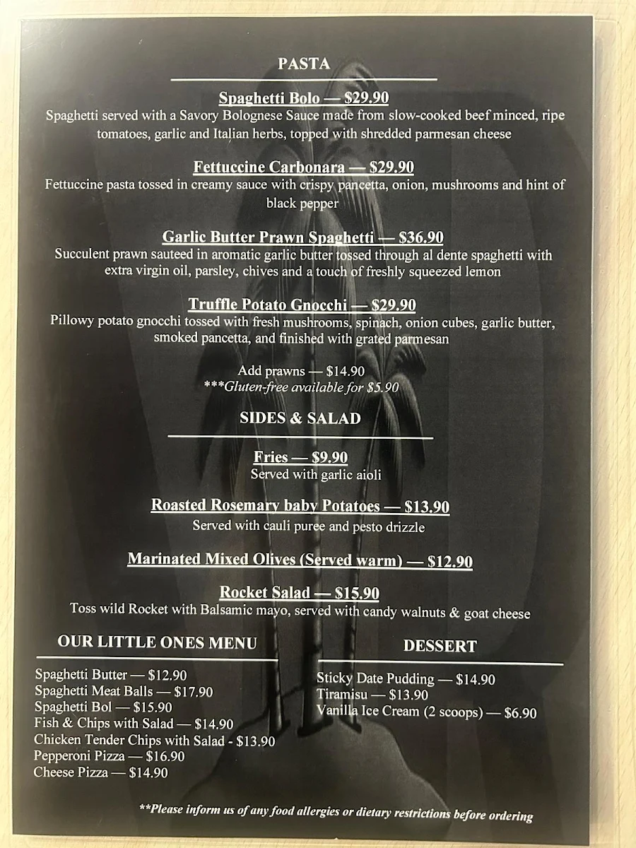 Menu, NAVAH (Cafe & Family Restaurant)