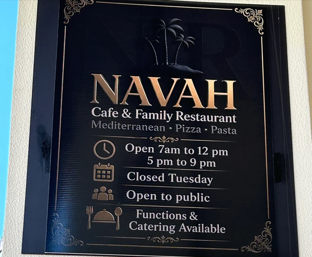 Menu, NAVAH (Cafe & Family Restaurant)