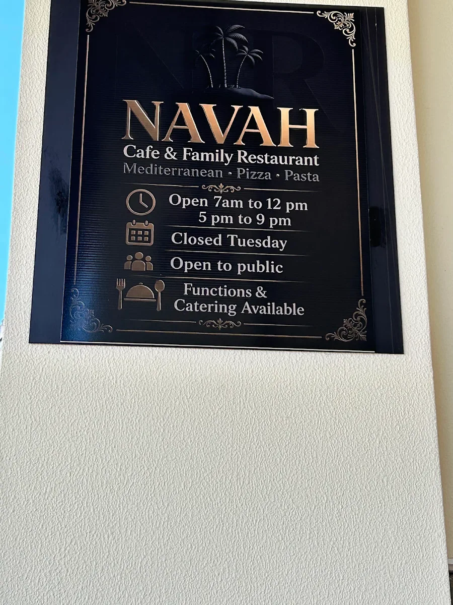 Menu, NAVAH (Cafe & Family Restaurant)