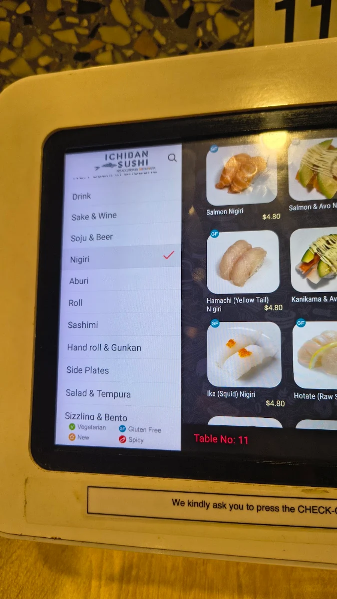 Menu, Ichiban Sushi CBD